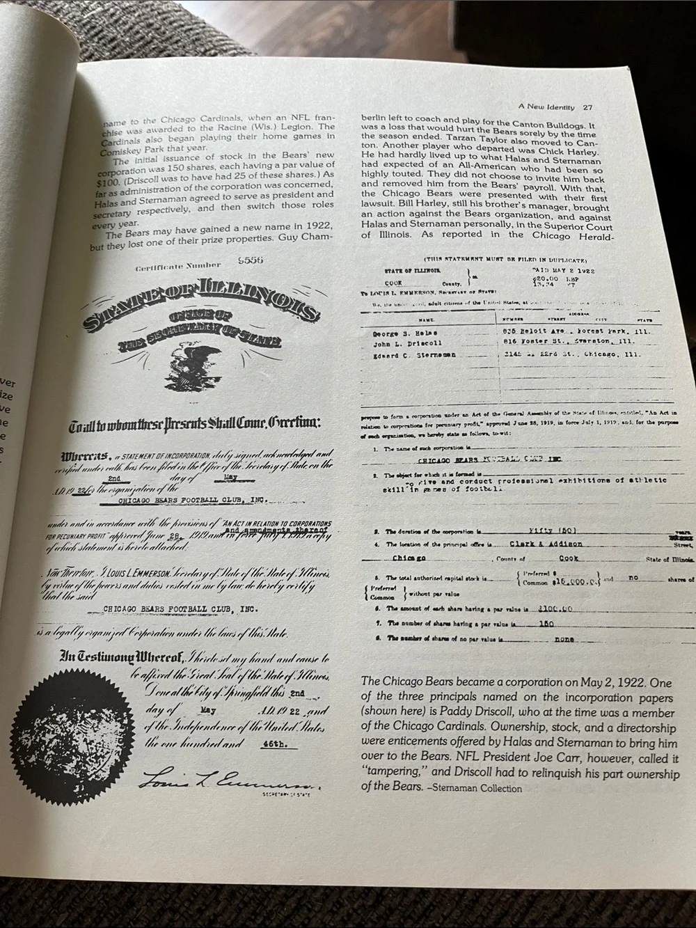 The Chicago Bears Illustrated History Book